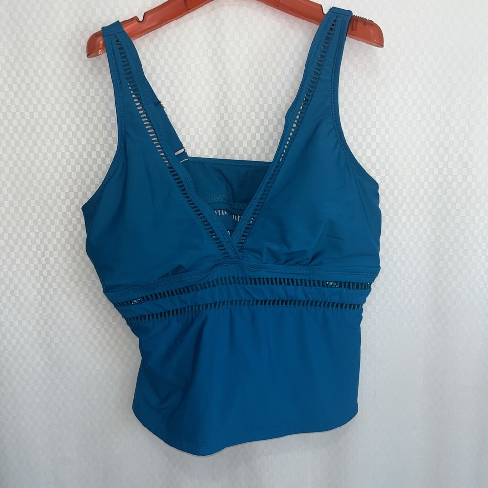 Time And Tru Women's 16W 18W Tankini Swimsuit Turquoise Top Plus 1X